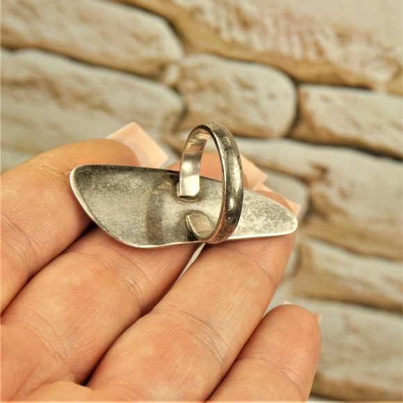 BALTIC AMBER 925 SILVER LONG RING 7.75, RARE TO FIND JEWELRY, GIFT FOR WOMEN - Picture 6 of 10